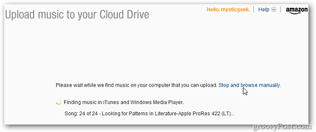 Amazon Cloud Player MP3-uploader