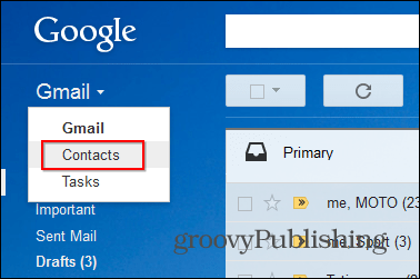 Gmail-stjerne kontakter desktop