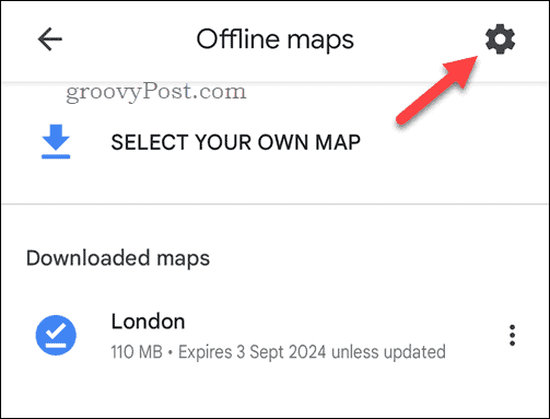 Indstillinger for offline Google Maps-kort