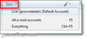Windows Live Mail-synkroniseringsknap