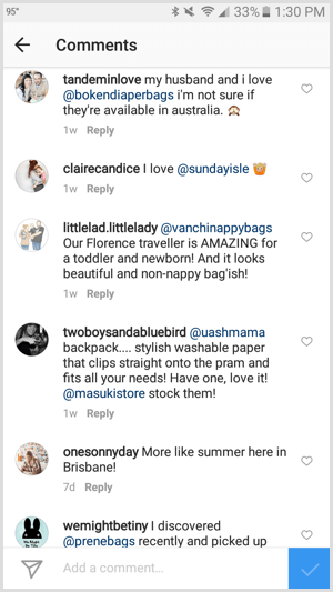 instagram tag forretning i kommentarer