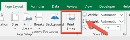 Valgmulighed for Excel Print Fliser