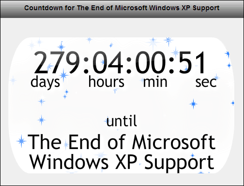 Windows XP Support Nedtælling