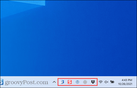 Proceslinjens hjørneoverløbsikoner i Windows 11