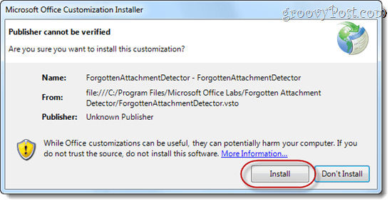 Glemt vedhæftelsesdetektor advarer om manglende vedhæftede filer i Microsoft Outlook