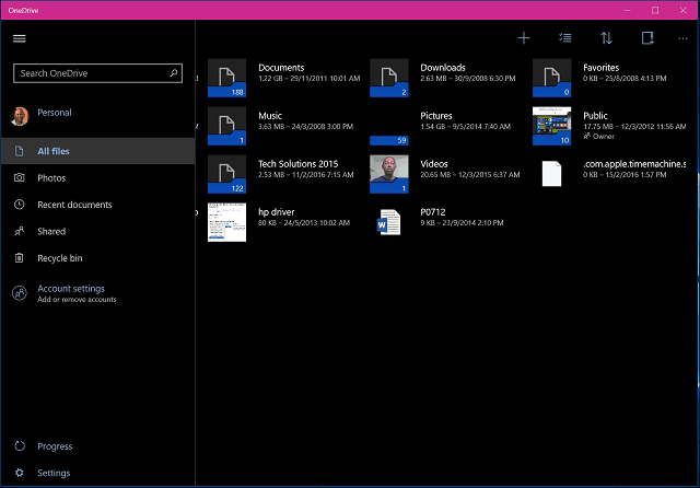 OneDrive-app windows 10 4