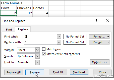 Excel-matchcelleindhold