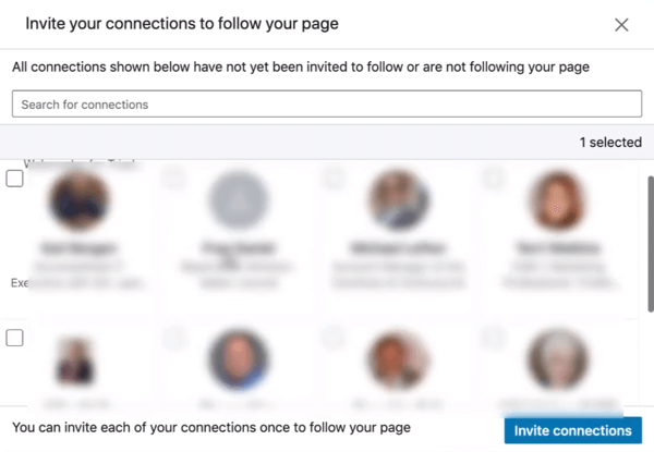 Inviter forbindelser til at følge din LinkedIn-side, trin 2.