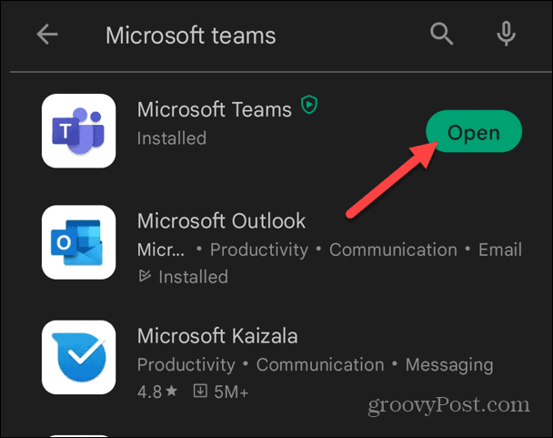 Sådan installeres Microsoft Teams på Android