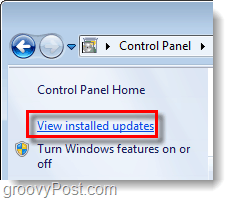 se installerede Windows 7-opdateringer