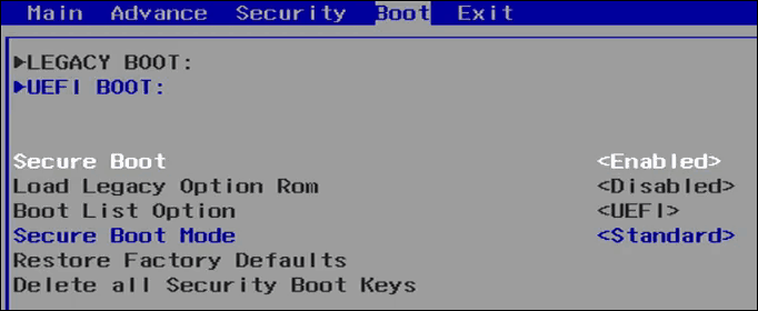 Deaktiver Secure Boot 1