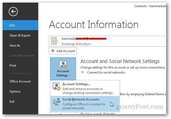 Sociale netværk Outlook 1