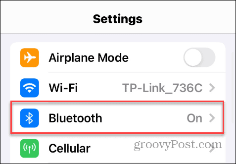 Bluetooth-indstilling i iOS-indstillinger