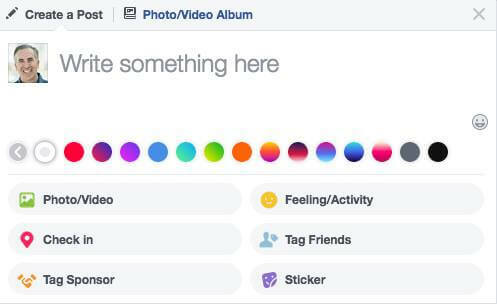Facebook udvidede udvalget af baggrundsfarvemuligheder til statusopdateringer.
