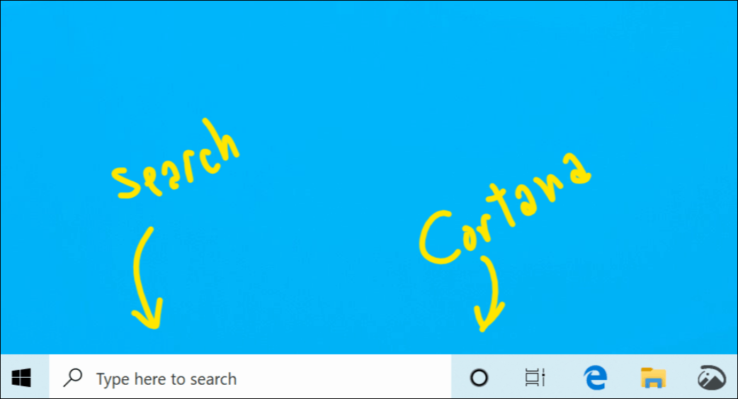 Cortana Search Separeret Windows 10 18317