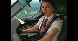 Tyrkiske kvinders succes på alle områder har vist sig igen! Af tyrkisk kvindelig pilot...