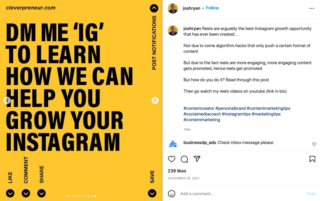 At dyrke en Instagram-følger, der konverterer: Social Media Examiner