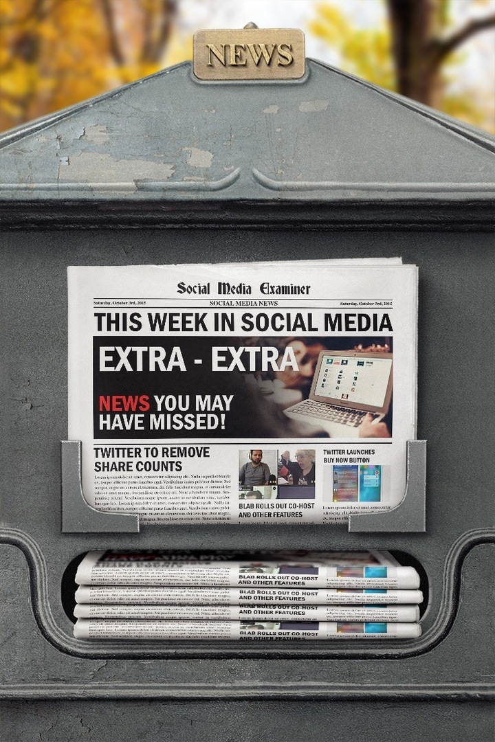 Twitter for at fjerne Share Counts: Denne uge i sociale medier: Social Media Examiner