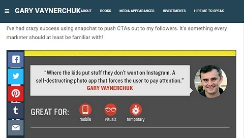 Gary Vanderchuk citat om Snapchat betydning