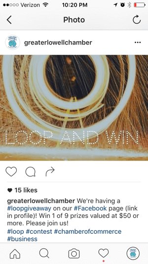 promover Facebook loop giveaway på instagram