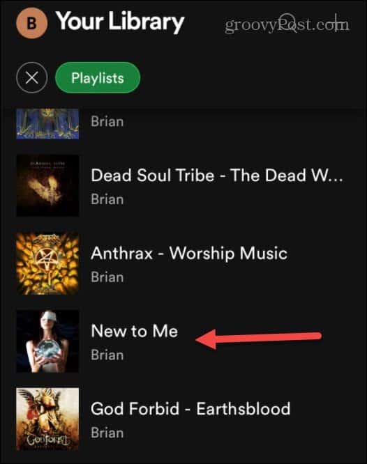 tryk på spotify afspilningsliste iOS