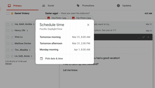 Planlæg Gmail Time Desktop