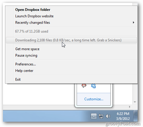 Begræns Dropbox-download / uploadhastighed for at gemme på båndbredde