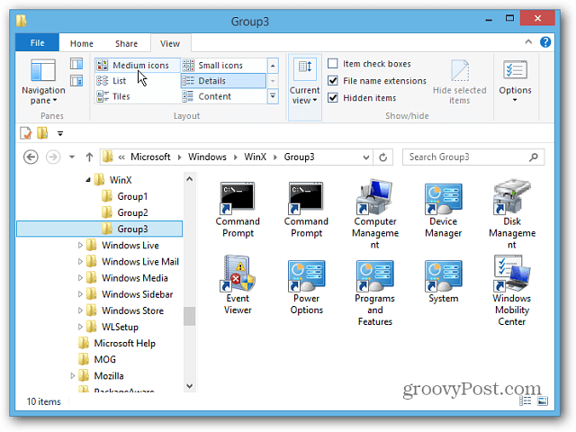 Sådan redigeres Windows 8 Power User Menu