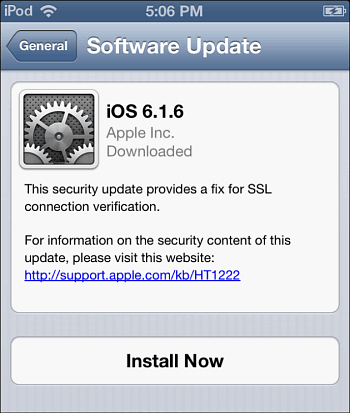 iOS 6.1.6 opdatering