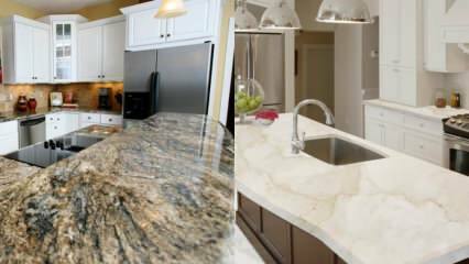 Hvad er forskellen mellem bordplade i marmor og bordplade i granit?