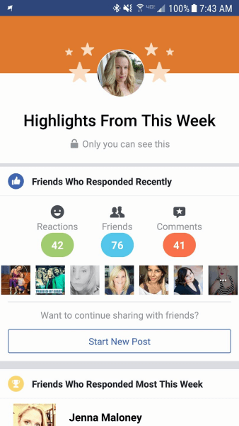 Facebook deler brugerkonto "Højdepunkter" til udvalgte personlige profiler.