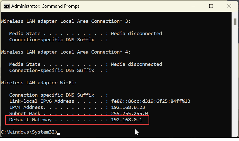 Find din routers IP-adresse på Windows 11