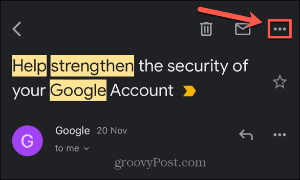 gmail-ikon med tre prikker