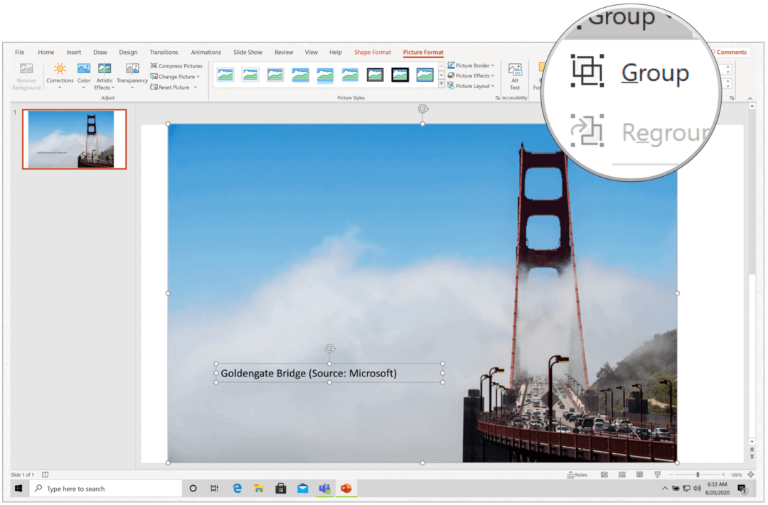 Microsoft PowerPoint til Windows indsæt billedtekst