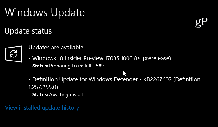 Windows 10 Preview Build 17035