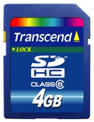 Transcend SDHC Security Digital høj kapacitet 4 GB hukommelseskort