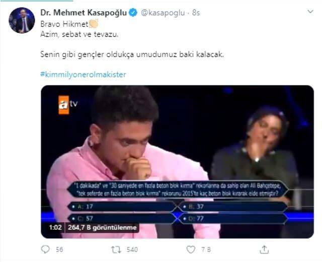 deling af minister mehmet kasapoğlu