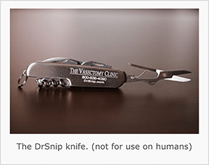 Dette er et screenshot af DrSnip lommekniv. Jay Baer siger, at kniven er et eksempel på en samtaleudløser.