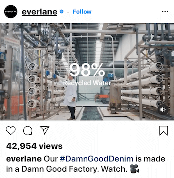 Instagram-videoindlæg til Everlane