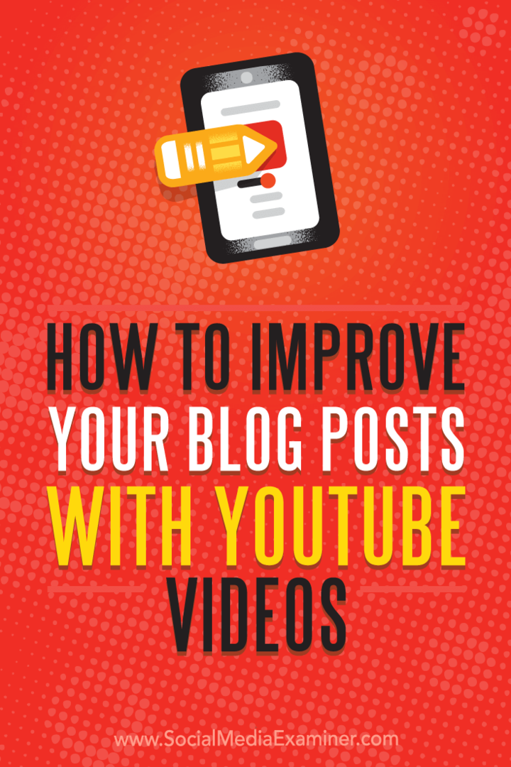 Sådan forbedres dine blogindlæg med YouTube-videoer af Ana Gotter på Social Media Examiner.