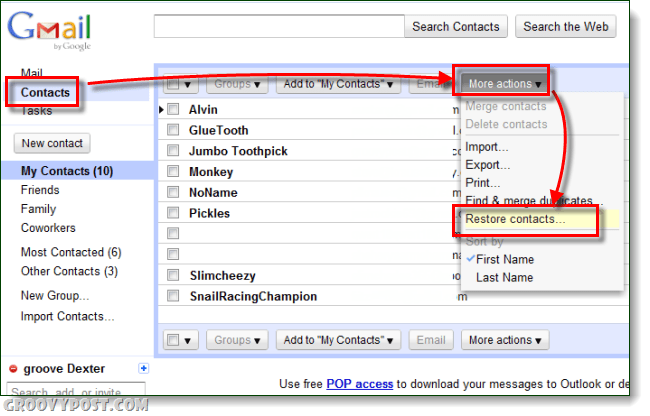 Sådan fjernes sletning af Gmail-kontakter