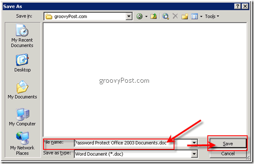 Sådan beskriver du adgangskode til Microsoft Office 2003-dokumenter