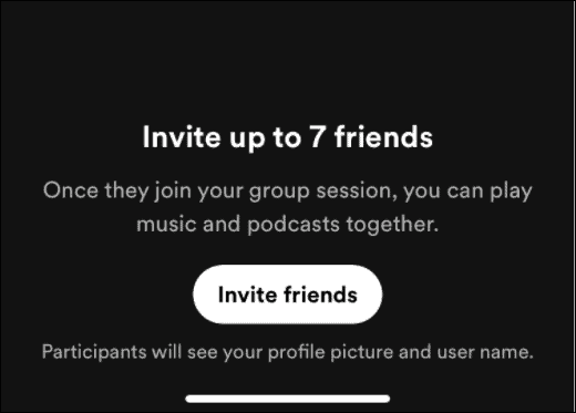inviter venner-knap lyt til spotify med venner