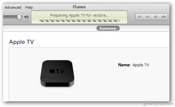 Apple TV Gendan fremgang