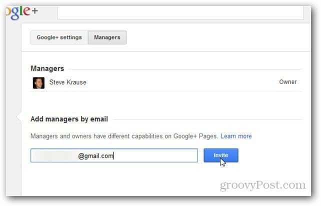 Sådan føjes en administrator eller manager til en Google+ side