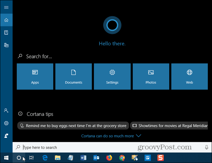 Cortana i Windows 10