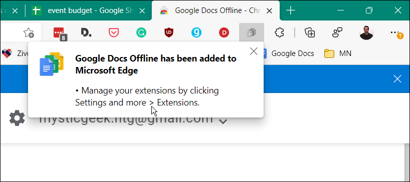 Google Docs Offline-udvidelse