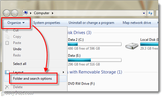 Sådan vises skjulte filer og mapper i Windows 7
