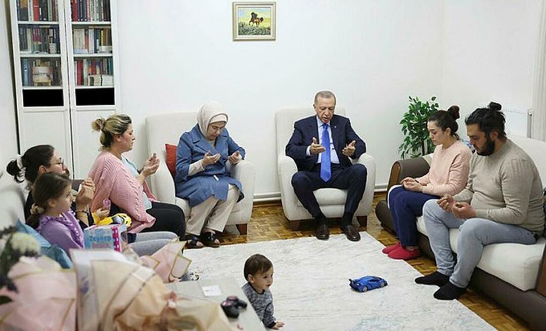 Et meningsfuldt besøg fra præsident Erdoğan og Emine Erdoğan til den jordskælvets overlevende familie!