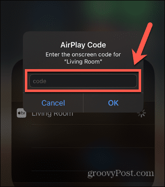 iphone airplay adgangskode